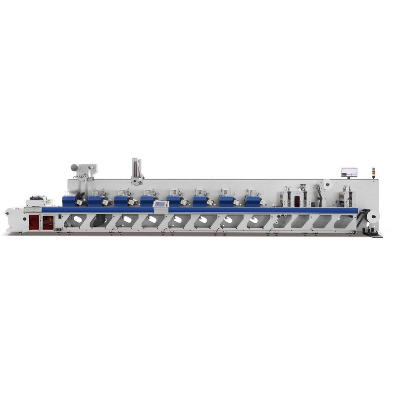 Flexo-Etikettendruckmaschine Hohe Haltbarkeit 150 m/min Druckgeschwindigkeit für Effizienz